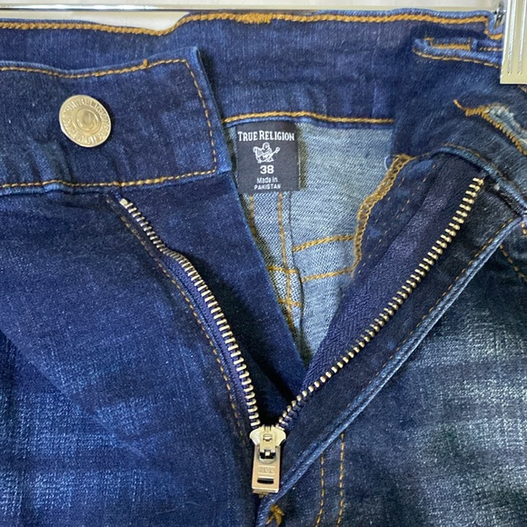 True Religion Jeans Ricky Relaxed Straight Size 38 Raw Hem Altered Length *READ* - Picture 3 of 11